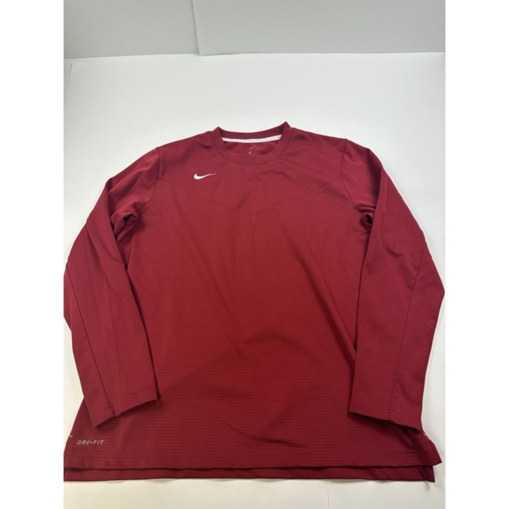 Nike DRI FIT Fitness Athletic T-Shirt Top Long Sleeves Men's Size L‎ Red